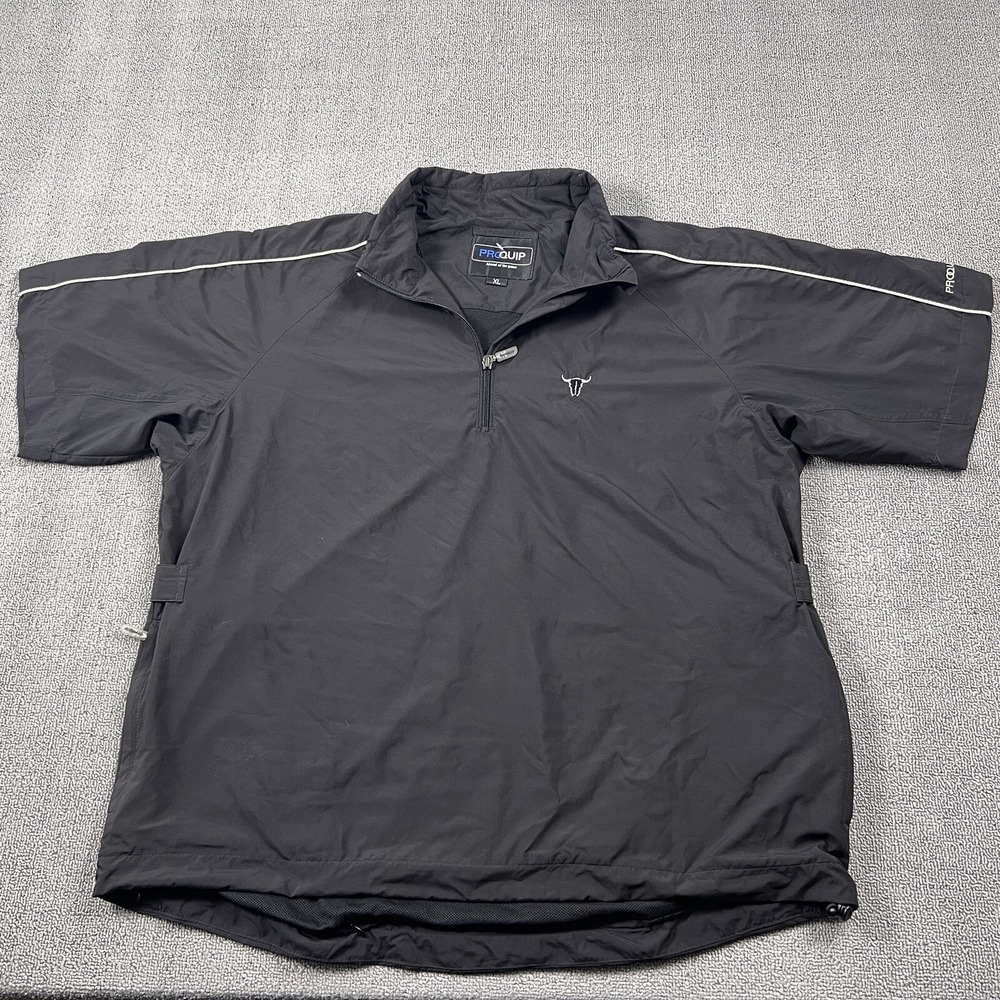 Proquip Sweater Adult Extra Large Black Silk Touch Windbreaker Shirt Casual Mens